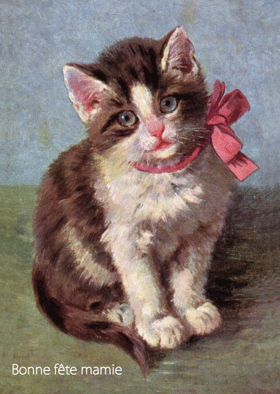 Carte Tableau De Petite Chaton Bonne Fête Mamie : Envoyer 